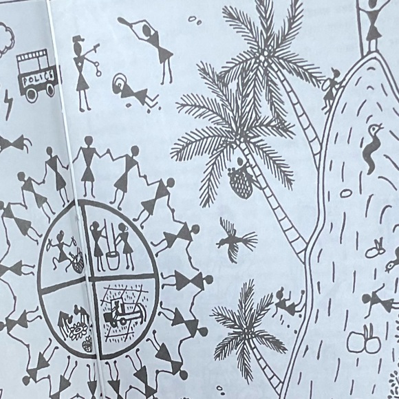 Women working together NEW journal handmade yellow quilted tribal book cover - Picture 9 of 13